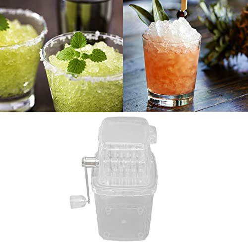 Manual Ice Crusher Portable Ice Crusher Hand Crank Ice Crusher Ice Shaver and Snow Cone Machine Manual Ice Grinder Ice Chopper for Fast Coarse(Transparent) - Image 3