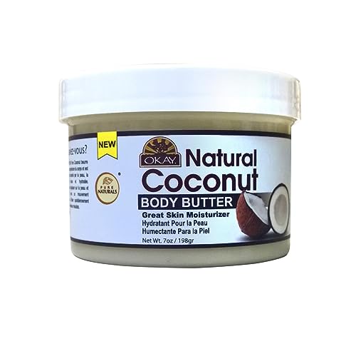 Beurre de coco naturel pour cheveux afro et peaux sèches avec le soin lisse Okay 7 Ounce