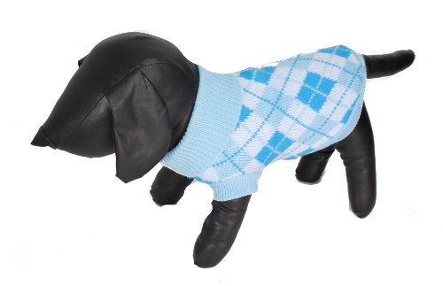 Glamour Girlz - Sudadera con cuello grande para niñas y perros, diseño de argilile, color azul y blanco