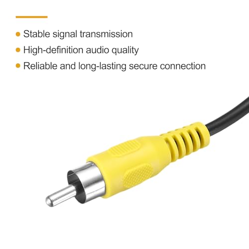 Cable de altavoz RCA a cable desnudo de 22 AWG conector macho amarillo terminal abierto para audio 4