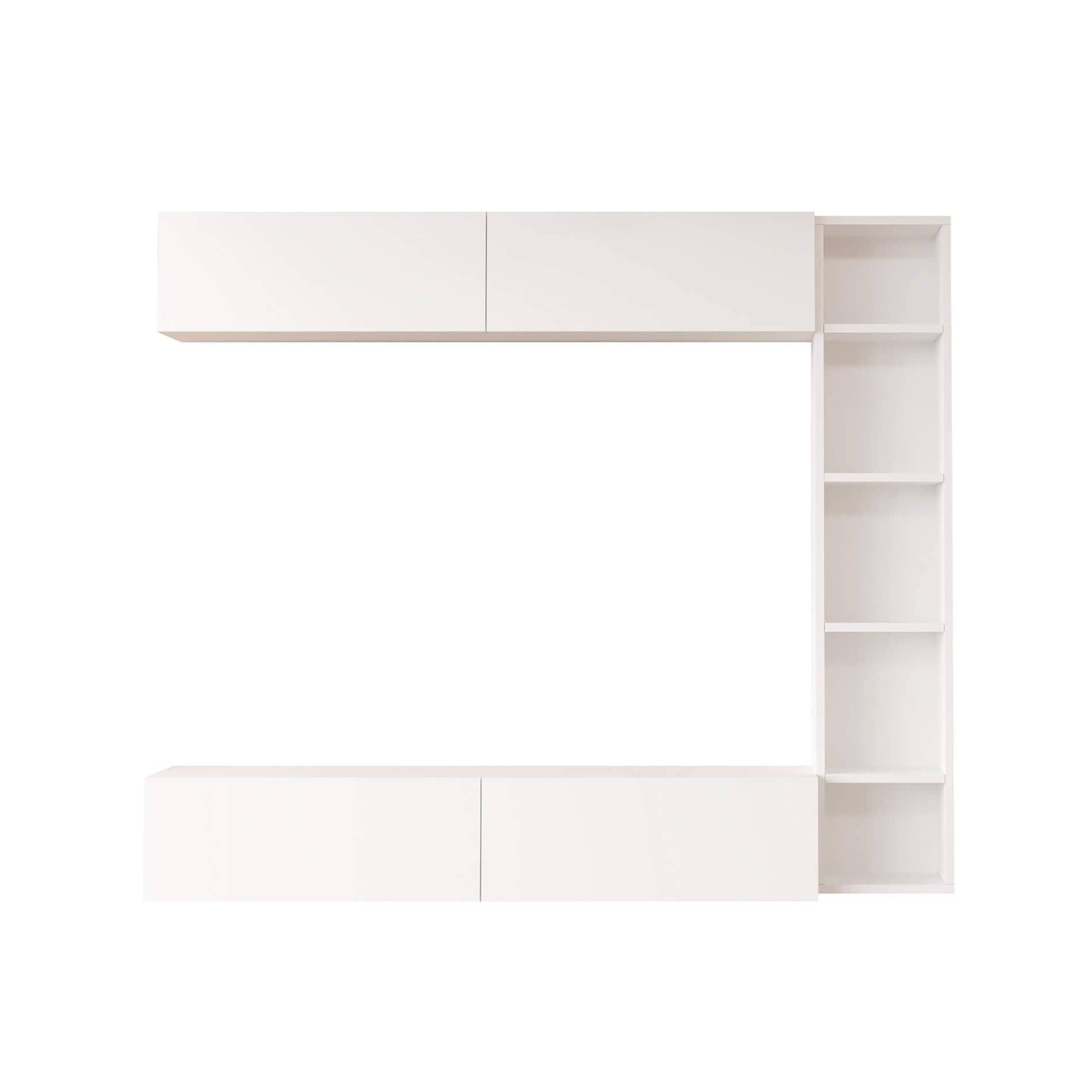 Rebecca Mobili Parete da Soggiorno, Composizione Mobili Salotto, Bianco, Truciolato, Set 3 Mobili Pensili, Design Moderno - Misure HxLxP: 143,5 x 169 x 26 cm - Art. RE7206