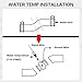 MINGABC Temperature Gauge Radiator Sensor Adapter with Hose Clamps Aluminum Black for Water Temp Joint Pipe (Blue, 40MM)