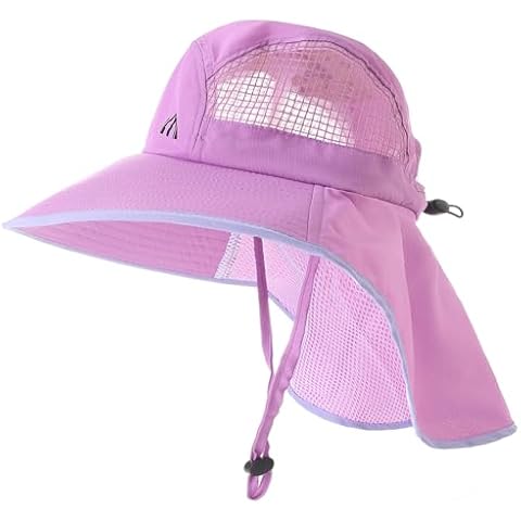 LMLALML Womens Sun Hats Hiking Fishinghat Wide Brim UPF 50+ UV Protection Gardening Hats with Large Neck Flap for Womens and Young Girls Dark Purple Cover