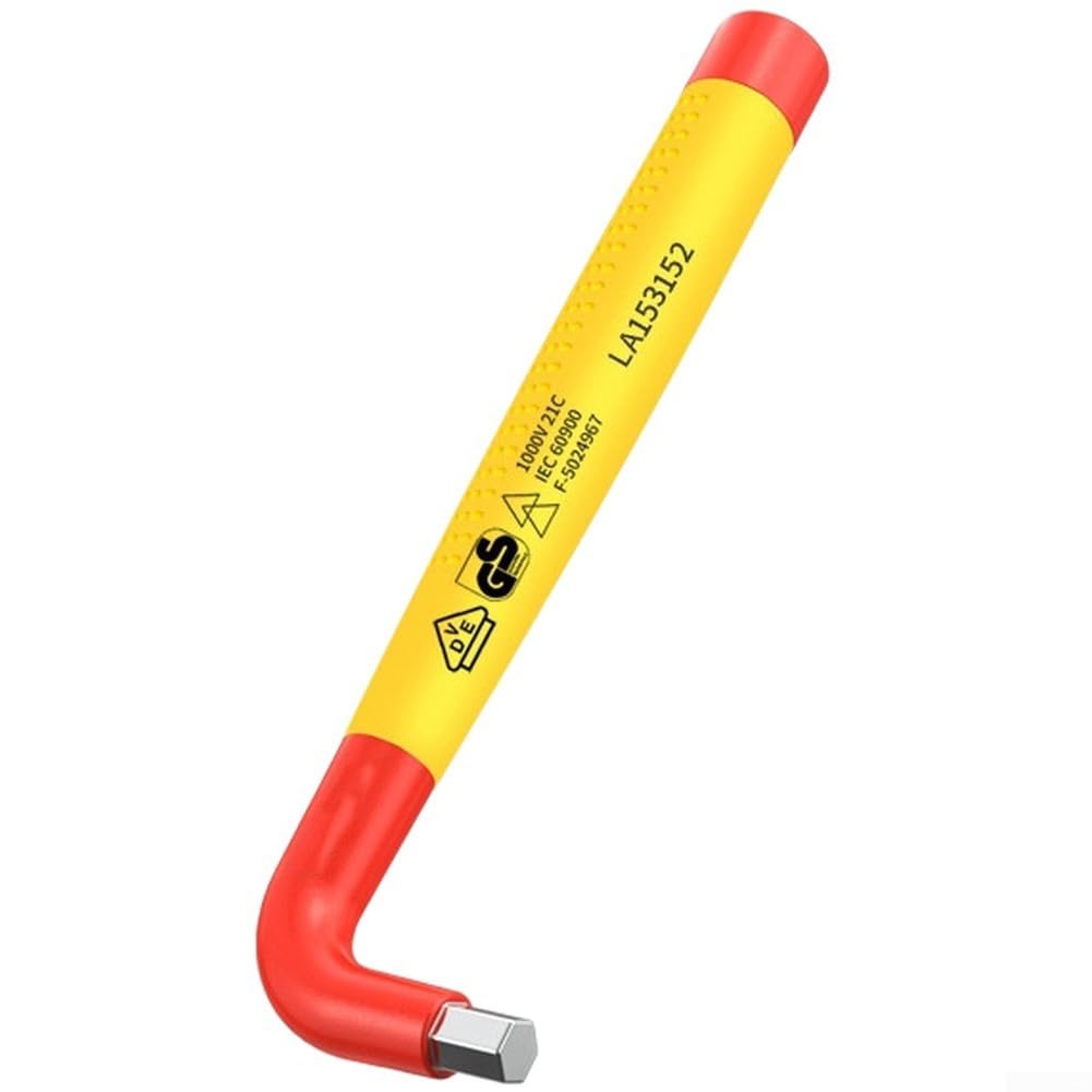 Juego de llaves hexagonales aisladas con certificación VDE, kit de destornilladores hexagonales de 3 a 12 mm para trabajos de alto voltaje (7 piezas tipo A)