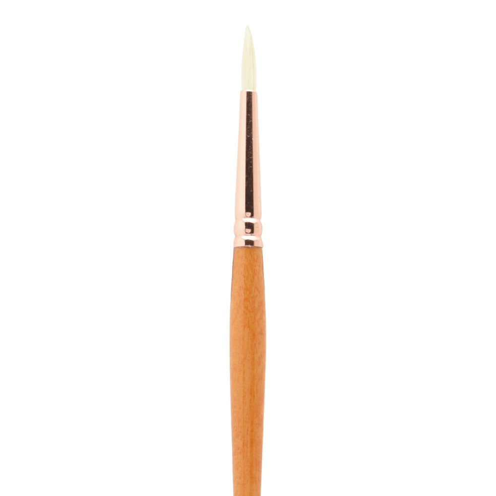 Princeton Refine Artist Brush, Brushes for Oil and Acrylic Paint, Series 5400 Natural Chunking Bristle, Round, Size 2