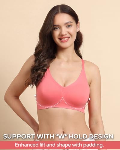 Image of Tweens Cotton Padded Bonded Bra for Women | Full Coverage Wire-Free Bra | Seamless No-Dig Comfort | Breathable Cotton | Elastic-Free Bottom Band & Side Wings | Pack of 1