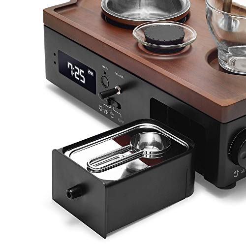 Coffee Alarm Clock Coffee Maker- Black Walnut