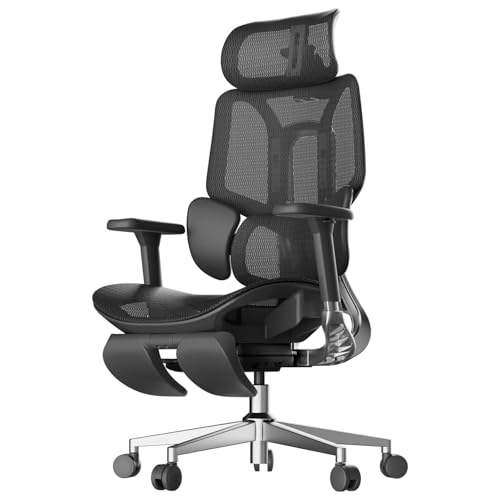 Hbada E3 Air Ergonomic Office Chair Big and Tall Office Chair - with 3-Zone Dynamic Lumbar Support 3D Adjustable Headrest 4D Adjustable Armrests Swivel with Footrest