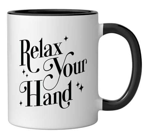 Taza de cerámica para manicurista 11 oz negro/blanco miniatura 2