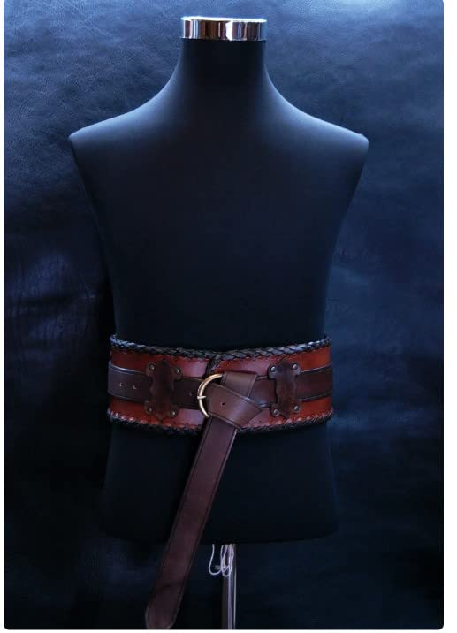 Medieval Genuine Leather Men's kidney belt, larp belt, men's larp armor, Viking belt (38)