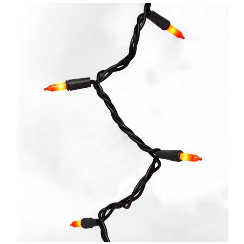 Noma/Inliten-Import V34700-88 100-Count Orange Halloween Light Set With Black Wire #TOP3