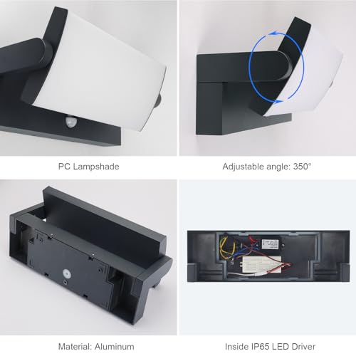 Applique exterieur avec detecteur de mouvement pour entrée sécurisée - 3