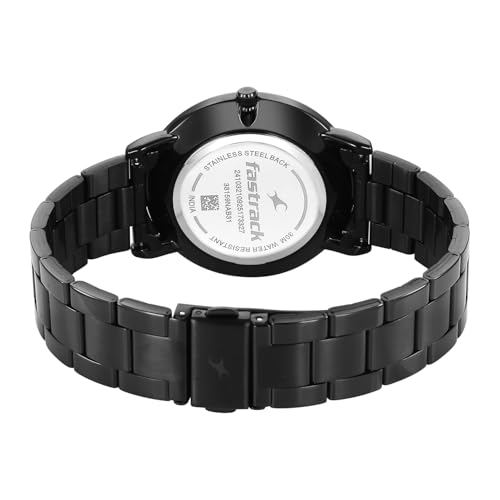 Image of Fastrack Stunners X Quartz Analog with Black Dial Black Stainless Steel Strap Watch for Men - 38159NM02