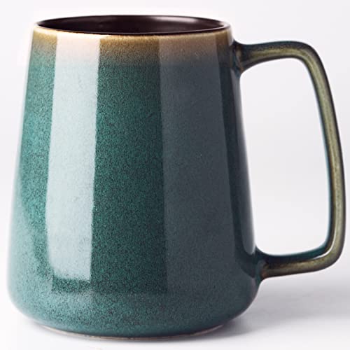 Masoline 24 Oz Large Ceramic Coffee Mugs, Extra Large Tea And Coffee Cups, Large Handle Coffee Mug For Office And Home, Microwave And Diahwasher Safe. (24 Oz Green)