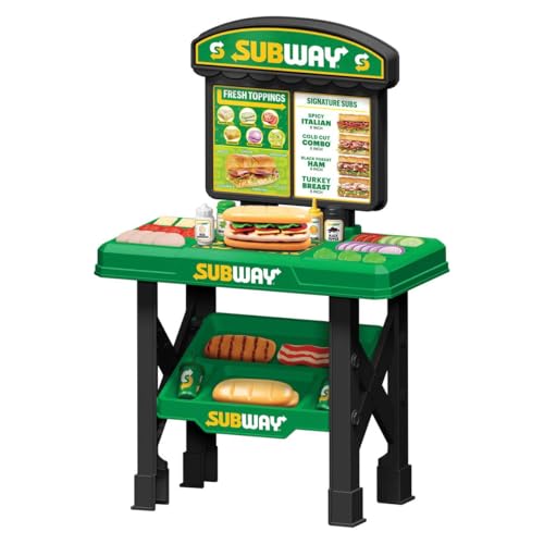 Subway Sandwich Artist 53Piece Playset Licensed Subway Restaurant Kitchen Toy for Kids Realistic Play Food and Money - Pretend Play Set for Kids