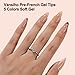 150Pcs French Gel Nail Tips Almond, Vansiho Medium Nail Tips, Pre-French Tips Press on Nails, Acrylic Fake Nails for Nail Art DIY 15 Sizes