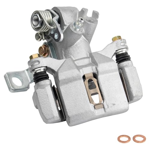 Image of TRQ Rear Right Brake Caliper w /Bracket Passenger Side | For 1994-2001 Acura Integra 1992-2000 Honda Civic 1993-1997 Civic del Sol