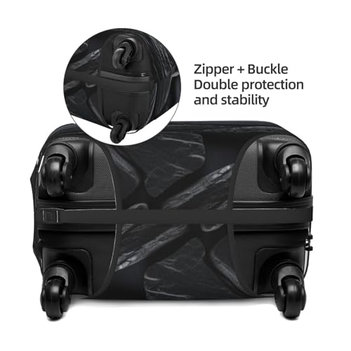 Travel Luggage Cover for Suitcase Tsa Approved, Washable Elastic Suitcase Protector, Black Stone Suitcase Cover Anti-scratch Baggage Cover Fits 22-24 Inch Luggage Sleeve Medium4