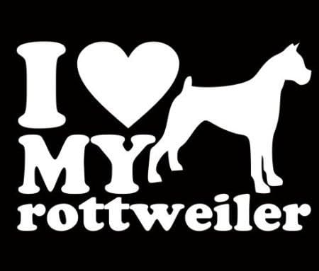 I Love My Rottweiler Sticker Vinyl Decal Pet Heart Animal Dog Puppy Rotty Window