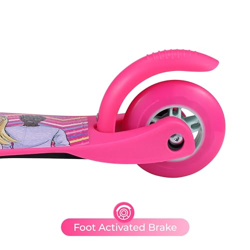 Image of Self Balancing Kick Scooter with Light Up Wheels, Extra Wide Deck, 3 Wheel Platform, Foot Activated Brake, 75 lbs Limit, Kids & Toddlers Girls or Boys, for Ages 3 and Up