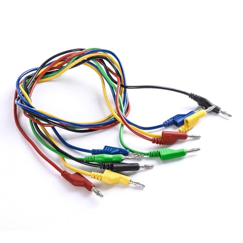 Image of 5PCS Stackable Banana to Banana Plug Test Leads 3.3ft /1m 1000V 15A Copper Flexible Stackable Cable Line Wire