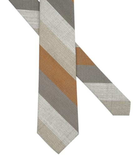 Image of BELLUNO Men's 2.5 inch Skinny Solid Cotton Linen Ties