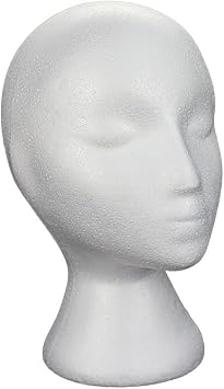 Styrofoam Head, Female Flocking Tall White Styrofoam Mannequin Head Model - Long Neck Foam Manikin Wig Stand, Hat Glasses Scarf Display Holder, Salon Display DIY Photography Props for Hair Accessories