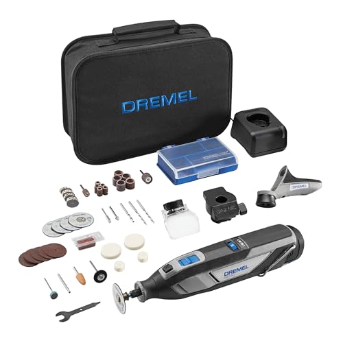 Dremel 8240 Cordless Rotary Tool 12V 2Ah Lithium-ion Battery, Multitool Kit with 3 Attachments, 45 Accessories, Variable Speed 5.000-35.000 RPM and Quick Charge Time