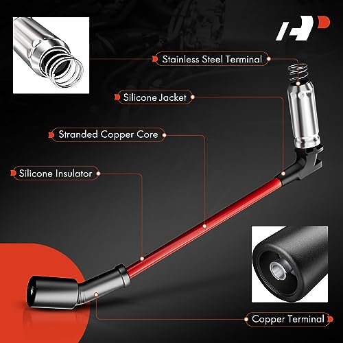 A-Premium High Heat Spark Plug Ignition Wires Set of 8 Compatible with Chevrolet Chevy GMC Silverado Suburban Sierra Tahoe Yukon - V8 Engine