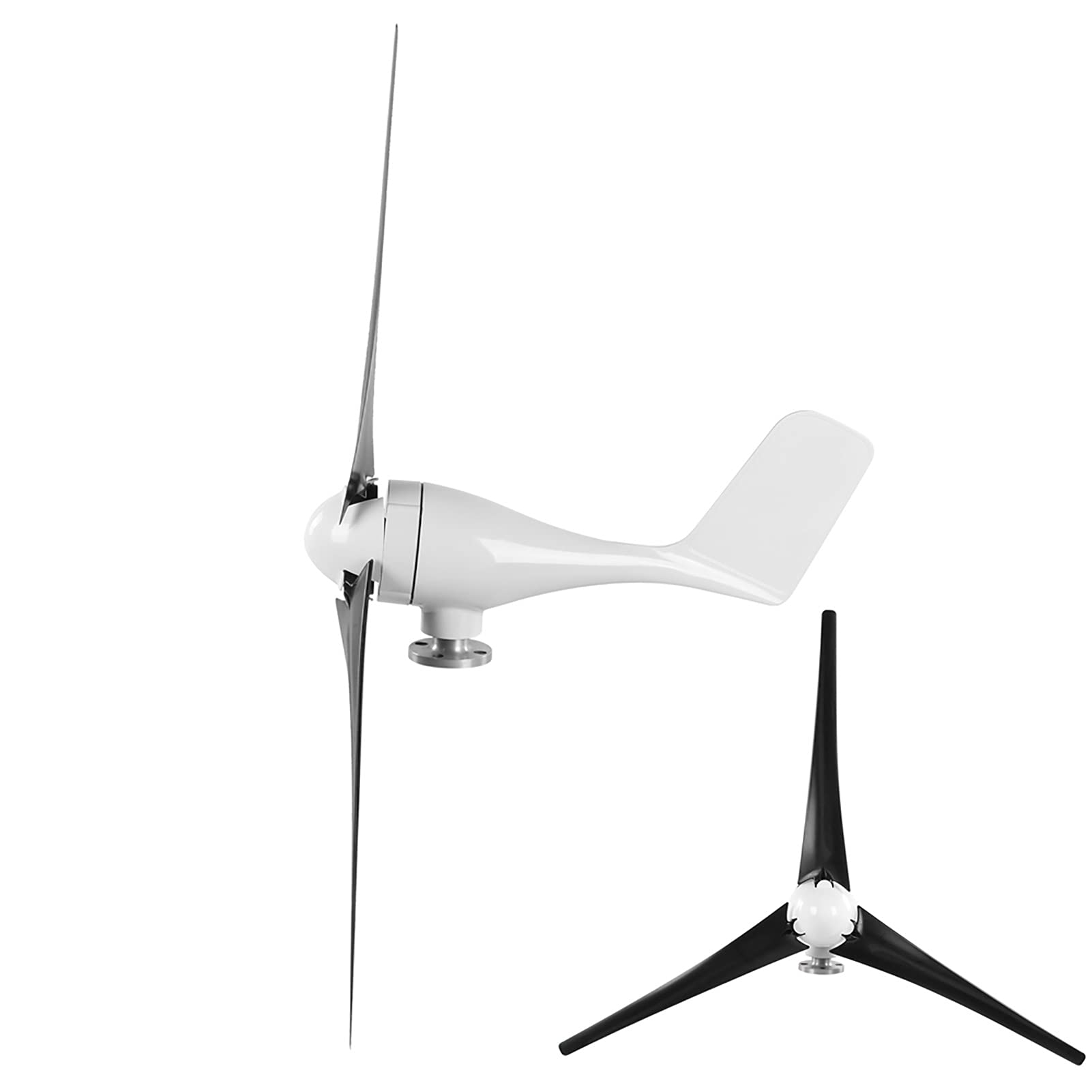FTVOGUE Kit de Generador de Turbinas Eólicas, Aerogenerador de 3 Aspas de 200 W, 12 V con Controlador, Opciones de Voltaje Negro para Usuarios de Energía Fuera de la Red, Barco, Granja Doméstica