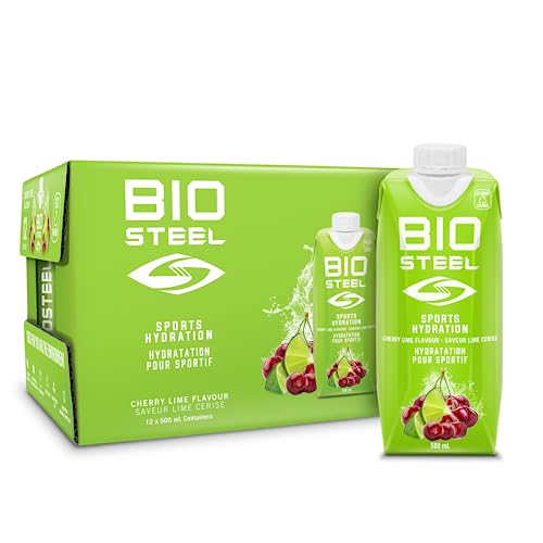 BioSteel Sports - BioSteel Canadian Made Sugar Free Sports Drink | Cherry Lime | 500ml 12-Pack with 5 Essential Electrolytes for Optimal Hydration