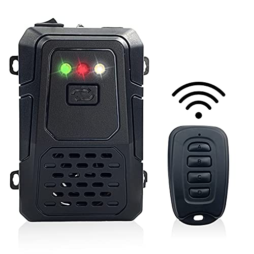 Under Hood Animal Repeller with Remote Control, Battery Operated Ultrasonic Strobe Light Rodent Repellent for Car Engine, Upgrade Rat Deterrent Garage Attic Warehouse Pest Control, Vehicle Protection