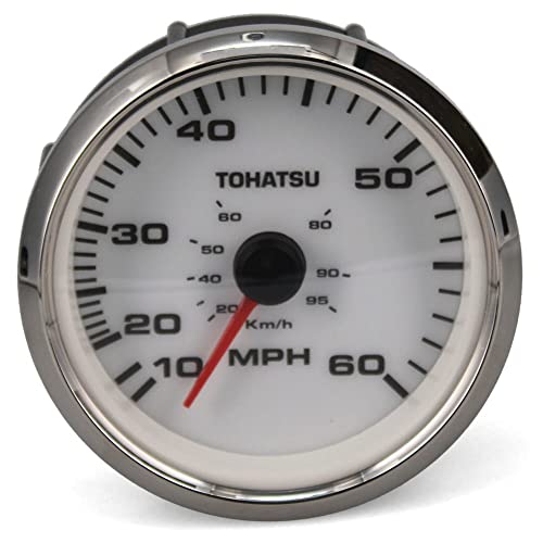 Faria Boat Speedometer Gauge SE9296A | Tohatsu 3 /4 Inch Silver White