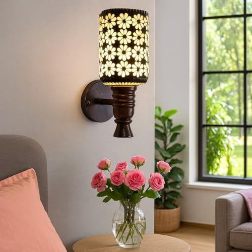 Image of GIGAWATTS Wall Lamp Decorative Light for Home Decor, Fancy Indoor Outdoor Wall Light, Hanging Sconce Lamp for Bedroom, Living Room, Hall, Modern Wall Lighting Fixture (1Pc, Without Bulb, WL501)