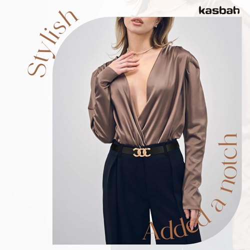 KASBAH Reversible Belts for Women Two-in-One Ladies Belt With Gold Buckle Womens Belts For Jeans Pants Dresses3