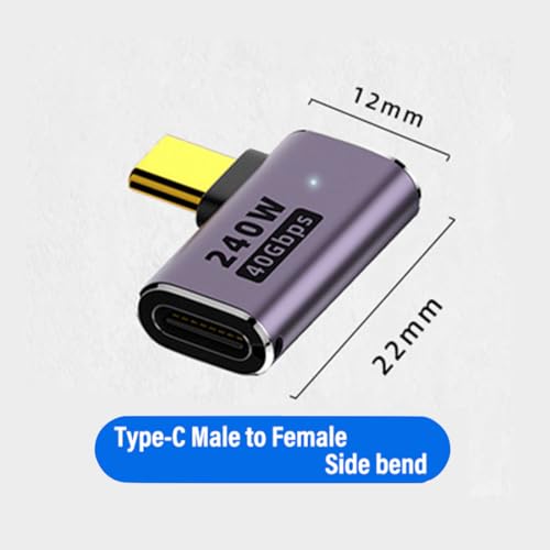 2 Adaptadores USB C en ángulo de 90 grados miniatura 3