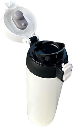 Miniatura 4 de LocknLock WannaBe - Vaso blanco de 15 onzas, sin BPA, doble pared de acero inoxidable aislado al vacío con tapa de un solo toque, taza de viaje