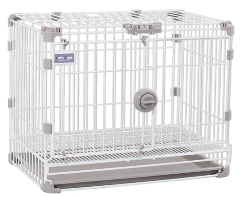 業務用 ペットケージ カーボンスチール製 猫 犬 うさぎ ゲージ 重ねられる ペットゲージ pet’s cube ブリーダー トリミングサロン ペットショップ 犬舎 トレー付 小型 中型 脱走防止 猫ケージ 小動物 lifemasters (ケージ S)