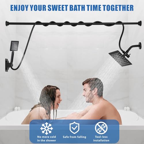 Pommeau de douche à haute pression Voolan réglable noir mat - 4