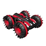 Gifts for 5-12 Year Old Boys Pussan Amphibious Remote Control Car for Kids and Adults 2.4 GHz RC Stunt Car for Boys Girls 4WD Off Road Monster Truck Gifts Remote Control Boat Summer Beach Toy SLC Red