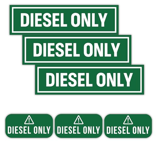 United by Color Diesel Only Sticker 6 Pack - Strong Adhesive Waterproof Diesel Stickers for Fuel Tank - No Fade Used for Truck Car etc