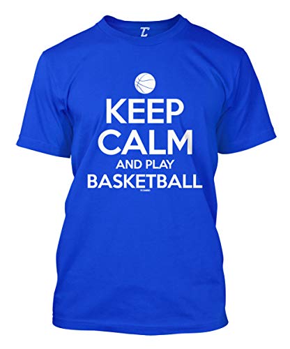 Keep Calm and Play Basketball Men's T-Shirt (Royal, Large)