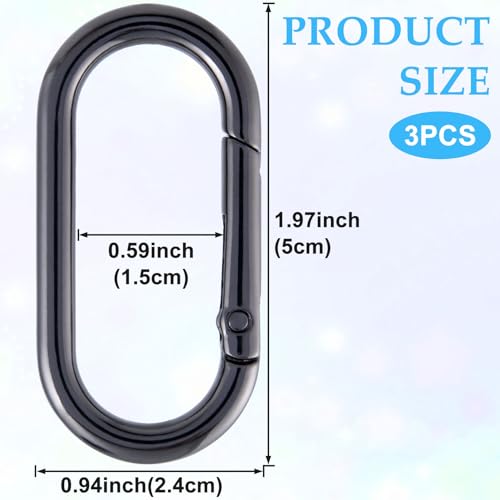 Image of Oval Spring Ring Clips, Metal Keyring Purse Clip