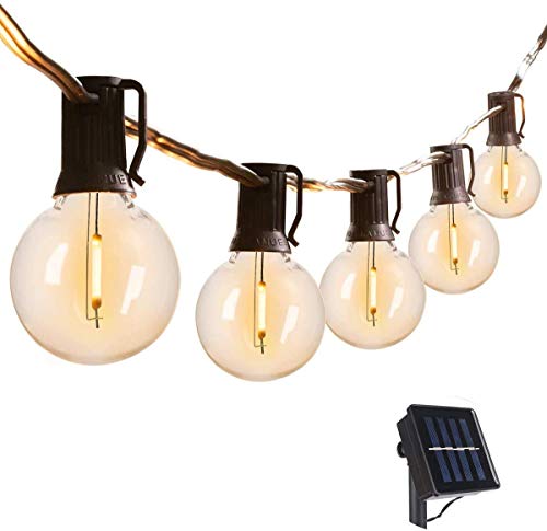 VIFLYKOO Guirlande Lumineuse Intérieur,LED Guirlande Lumière Solaire Exterieur avec 25 ampoules 7,6M IP44 éclairage étanche Décoration pour Patio,Café,Jardin,Parti,de noël-25LEDs Cover