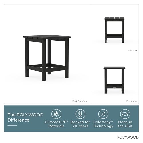 Image of POLYWOOD Long Island 18 inch Side Table, Black