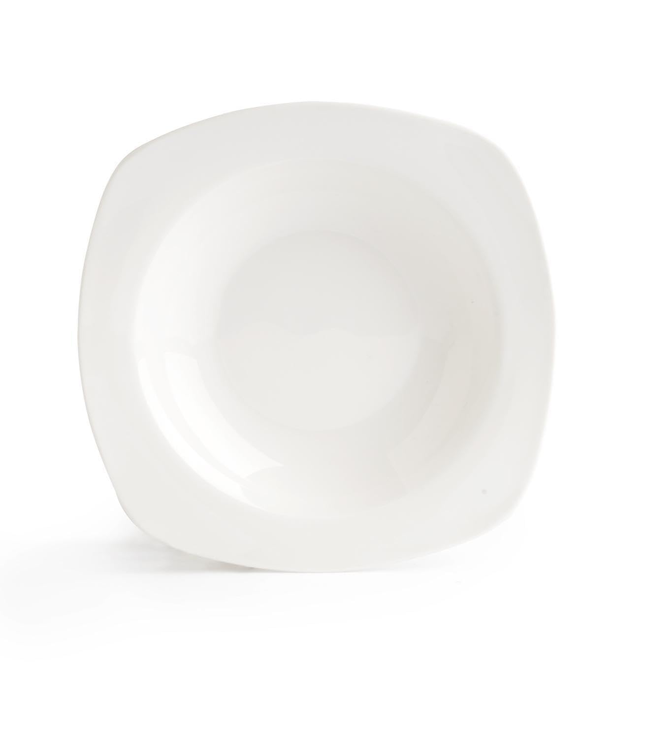 Suppenteller - 24 x 24 cm - Weiß - Bone China - eckig - 24er Set