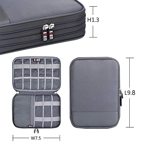 Electronic Cable Organizer Bag - Portable Travel Double Layers Electronic Digital Accessories Storage Pouch Bags For Sd Card Case, Usb Flash Drive,Charging Cords, Usb Charger, Mini Tablet #TOP3