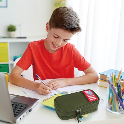Image of ATRIPACK Tactical Pencil Case for Boy,Large Capacity Pencil Pouch,Marker Organizer Case Pen Box, Tool Bag Desk Organizer for School College Office Organizers for Kids Men Women Adult Teens(Green)