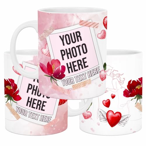 lepni.me Mug Personnalisé avec Votre Photo Texte Nom | Tasse Personnalisable a Café Thé | Cadeau Original de Cœur pour Homme Femme Anniversaire (Amour Pastel)