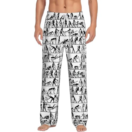 Wrestlers Sports Print Lounge Waistband Drawstring Mens Pajama Pants Fashion Custom Sleepwear - Main Image